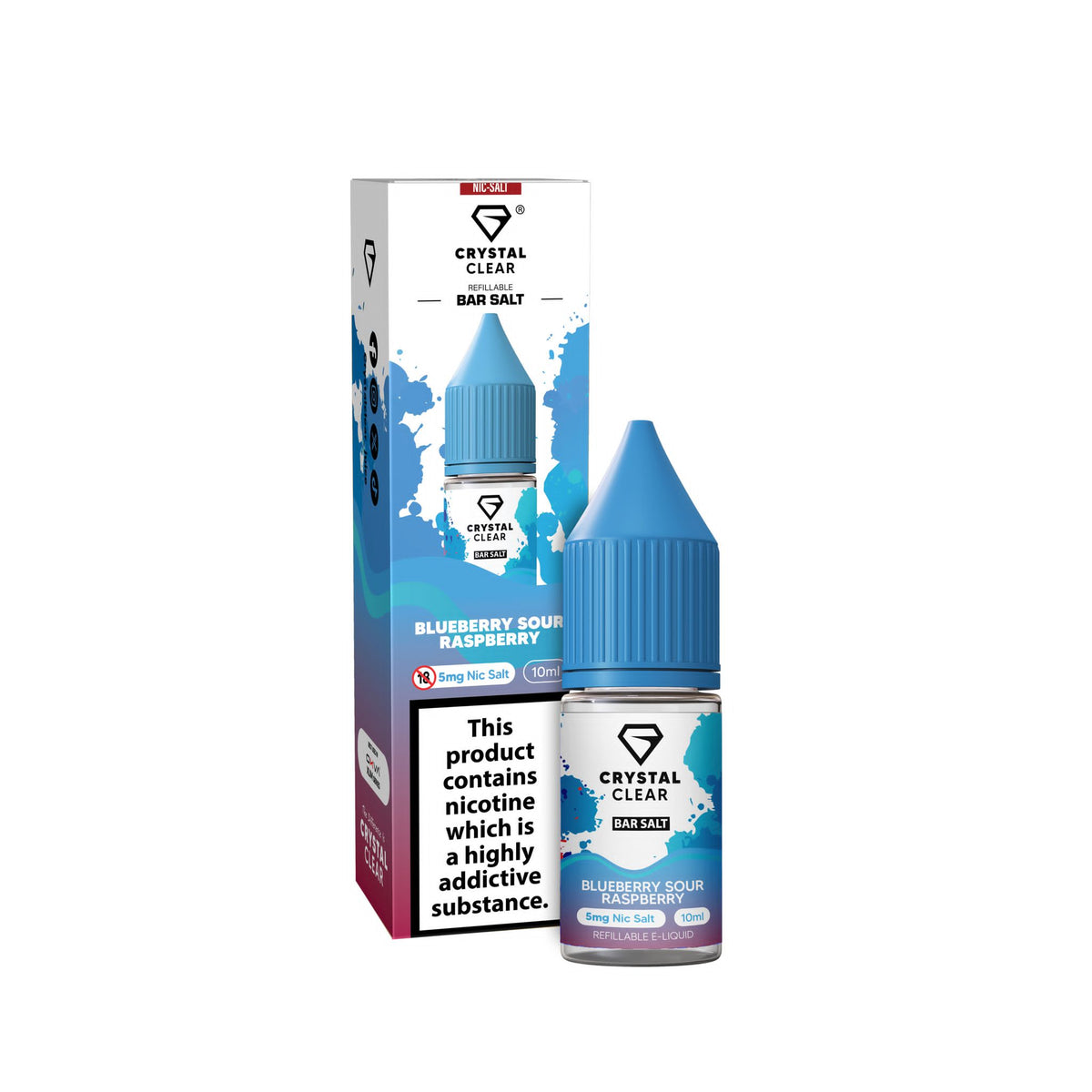 Crystal Clear Blueberry Sour Raspberry Nic Salt E - Liquid