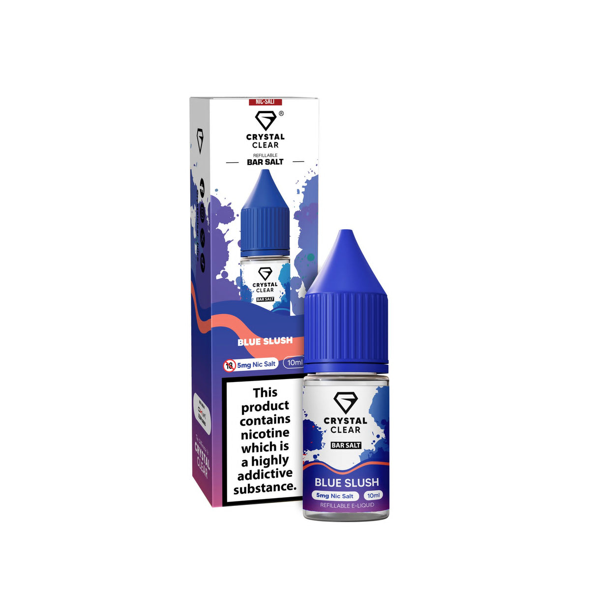Crystal Clear Blue Slush Nic Salt E - Liquid