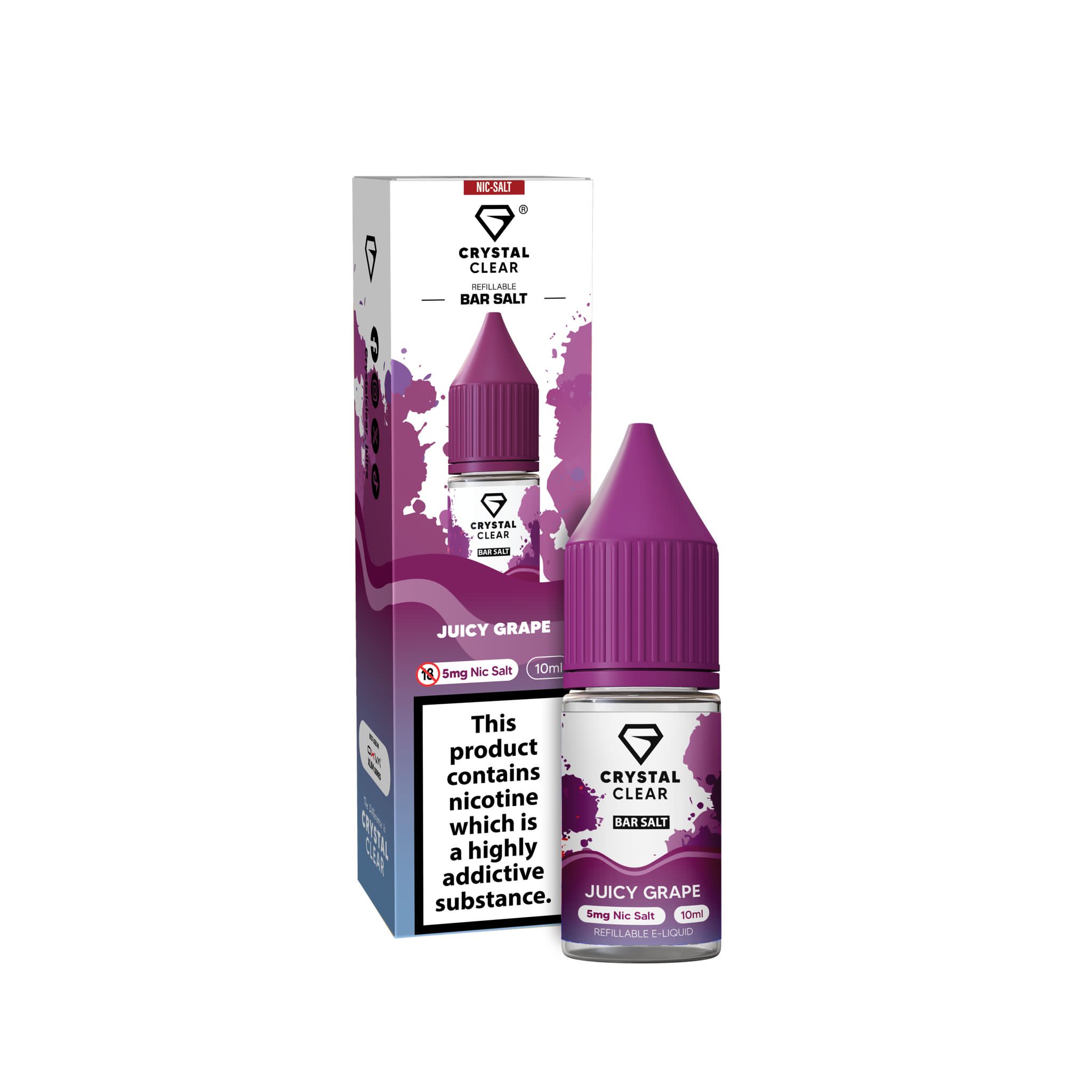 Crystal Clear Juicy Grape Nic Salt E - Liquid
