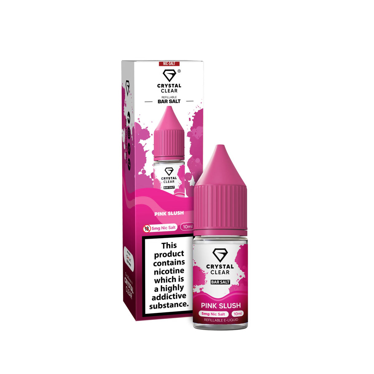 Crystal Clear Pink Slush Nic Salt E - Liquid