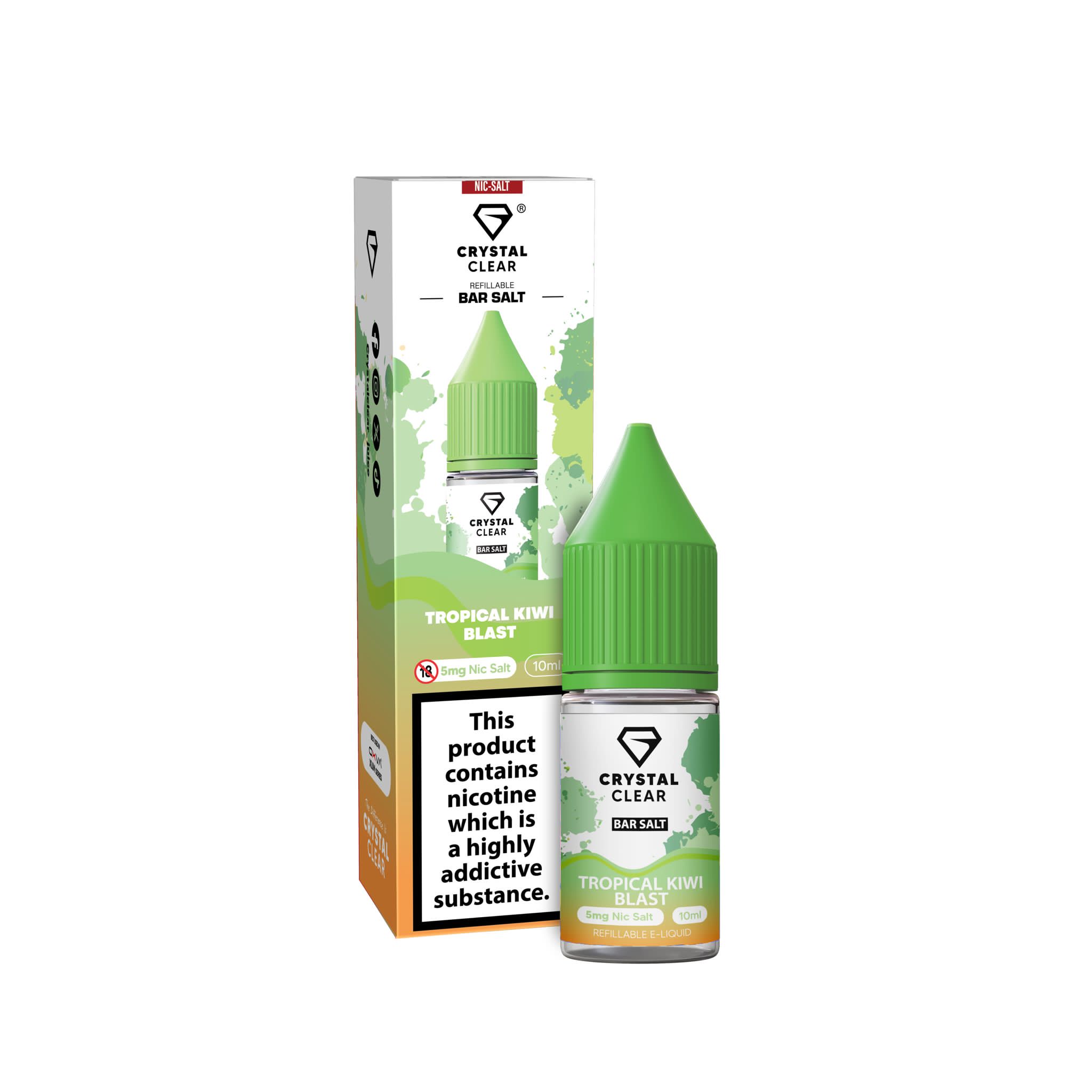 Crystal Clear Tropical Kiwi Blast Nic Salt E - Liquid