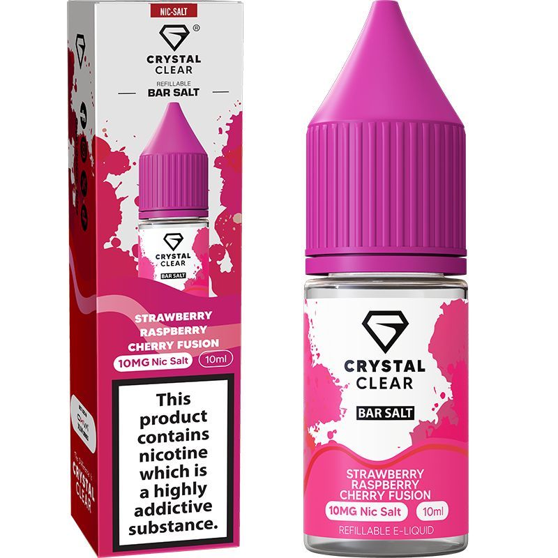 Crystal Clear  Strawberry Raspberry Cherry Fusion Nic Salt E - Liquid