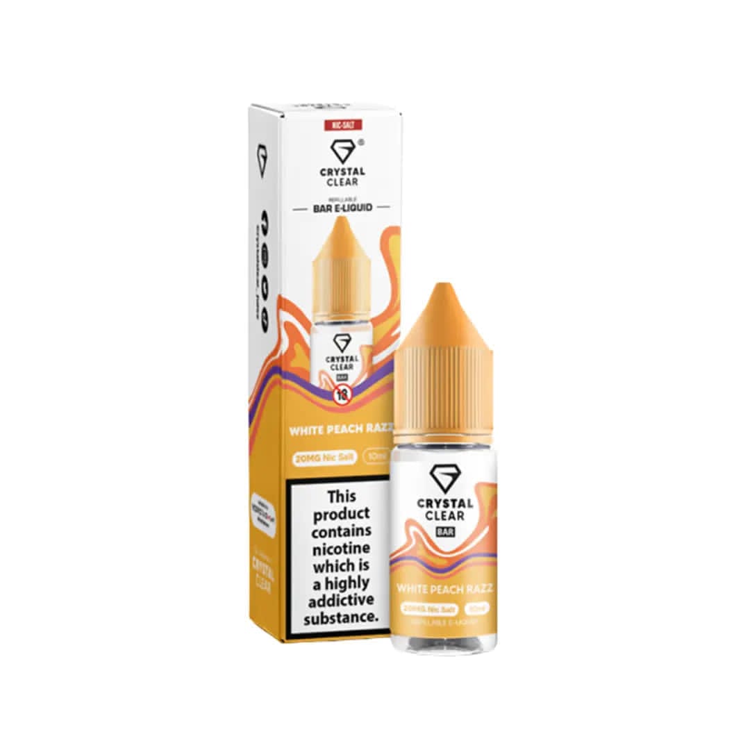Crystal Clear  White Peach Razz Nic Salt E - Liquid