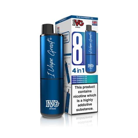 IVG 2400 4 - in - 1  VAPE KIT BLUE RASPBERRY ICE