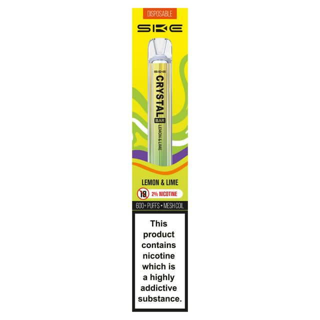 SKE Crystal Bar Disposable Vape | Lemon & Lime | 600 Puffs (20mg)