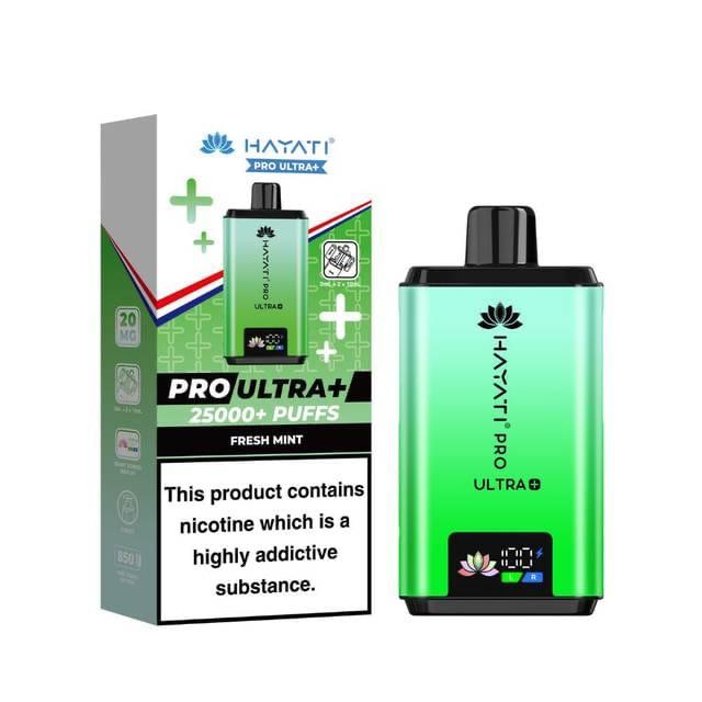 Hayati Pro Ultra+ 25000 Puffs Disposable Vape | Fresh Mint (20mg)