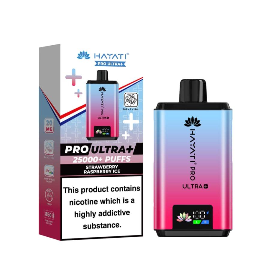 Hayati Pro Ultra+ 25000+ Puffs Disposable Vape – Strawberry Raspberry Ice (Duo Flavors)