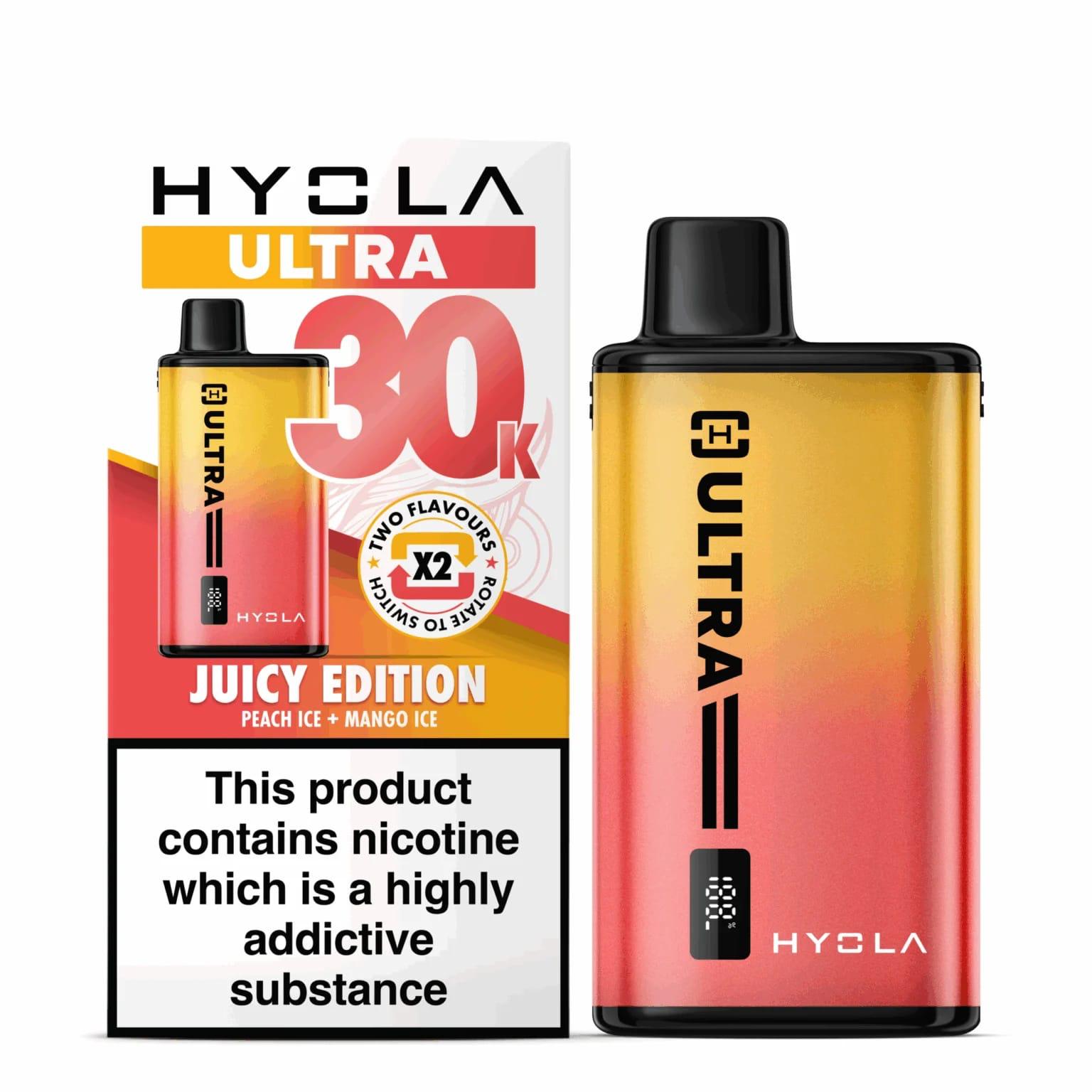 Hyola Ultra 30K Disposable Vape – Juicy Edition (Peach Ice / Mango Ice) – 30000 Puffs