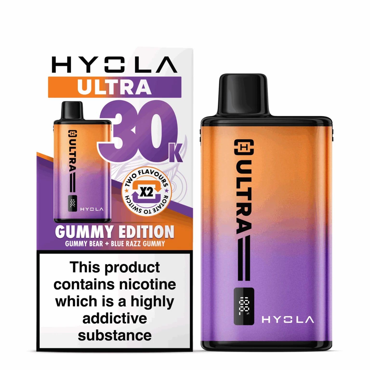 Hyola Ultra 30K Disposable Vape – Gummy Edition (Gummy Bear / Blue Razz Gummy) – 30000 Puffs