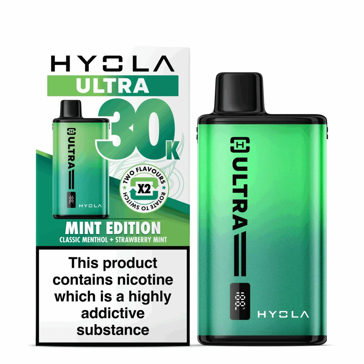 Hyola Ultra 30K Disposable Vape – Mint Edition (Classic Menthol / Strawberry Mint) – 30000 Puffs