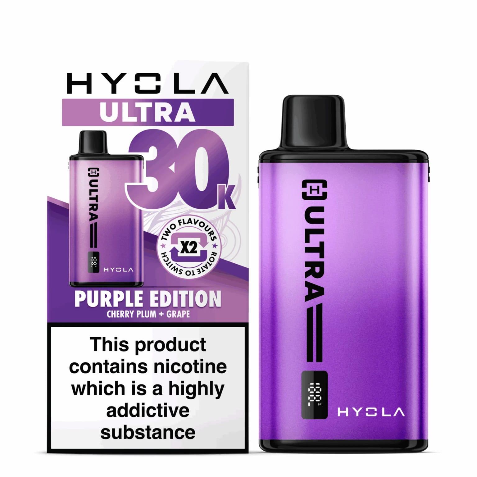 Hyola Ultra 30K Disposable Vape – Purple Edition (Cherry Plum / Grape) – 30000 Puffs
