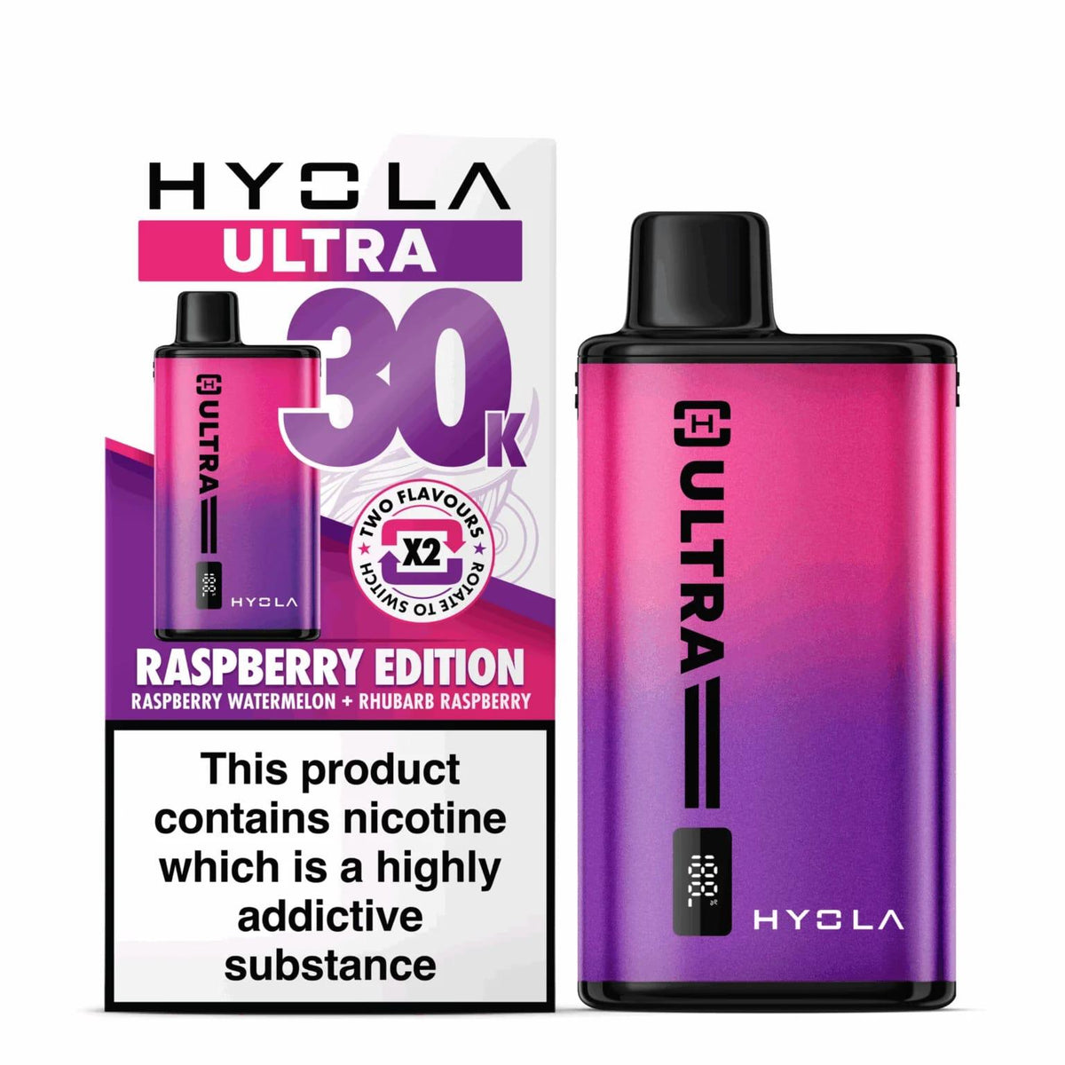 Hyola Ultra 30k Disposable Vape – Raspberry Edition (30000 Puffs)