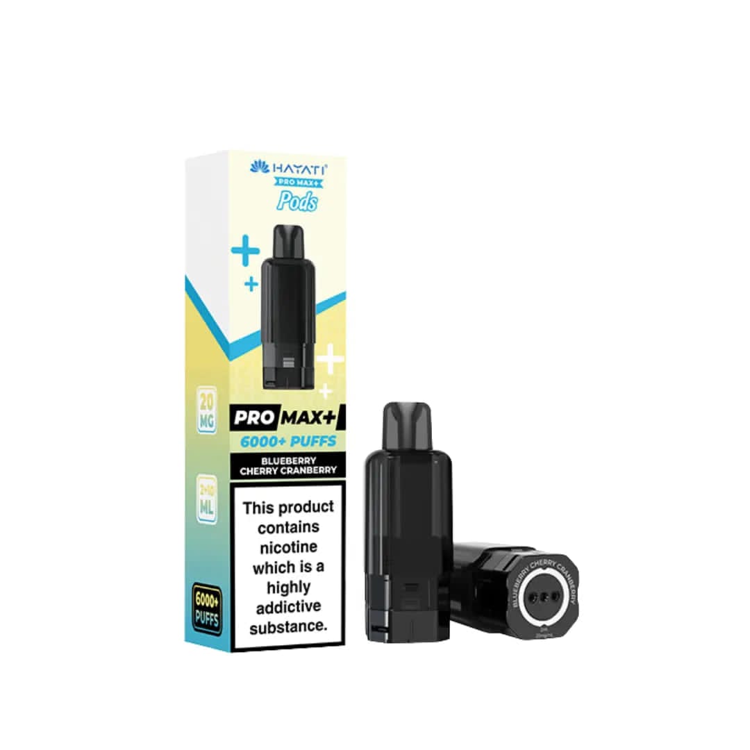 Hayati Pro Max+ 6000+ Puffs Pre-Filled Pods (Pack of 2) – Blueberry Cherry Cranberry