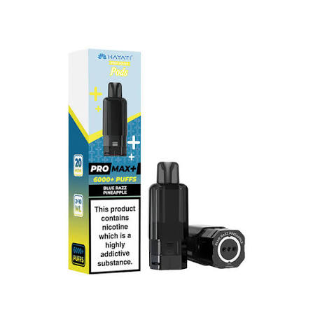 Hayati Pro Max+ 6000+ Puffs Pre-Filled Pods (Pack of 2) – Blue Razz Pineapple