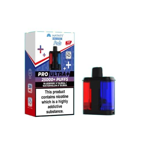 Hayati Pro Ultra+ 25000+ Puffs Pods – Blueberry H' Bubba / Watermelon H' Bubba (20mg)