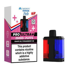 Hayati Pro Ultra+ 25000+ Puffs Pods – Grape GB / Strawberry GB (20mg)