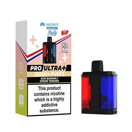 Hayati Pro Ultra+ 25000+ Puffs Pods – Kiwi Banana / Straw' Banana (20mg)