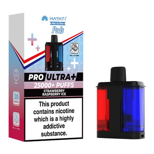 Hayati Pro Ultra+ 25000+ Puffs Pods – Strawberry Raspberry Ice (20mg)