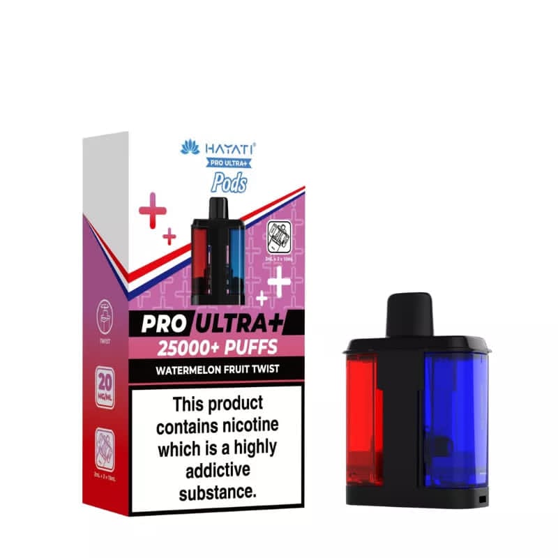 Hayati Pro Ultra+ 25000+ Puffs Pods – Watermelon Fruit Twist (20mg)