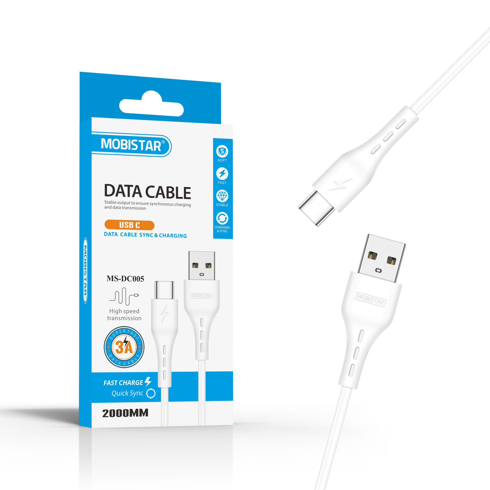 Mobistar USB-C Super Fast Data & Charging Cable – 3A / 2000mm